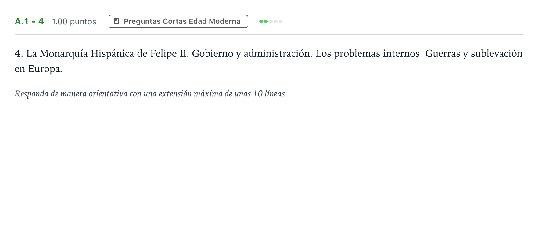 Enunciado: Ejercicio A.1 - 4 · Historia de España PAU Madrid Ordinaria Coincidencias 2023