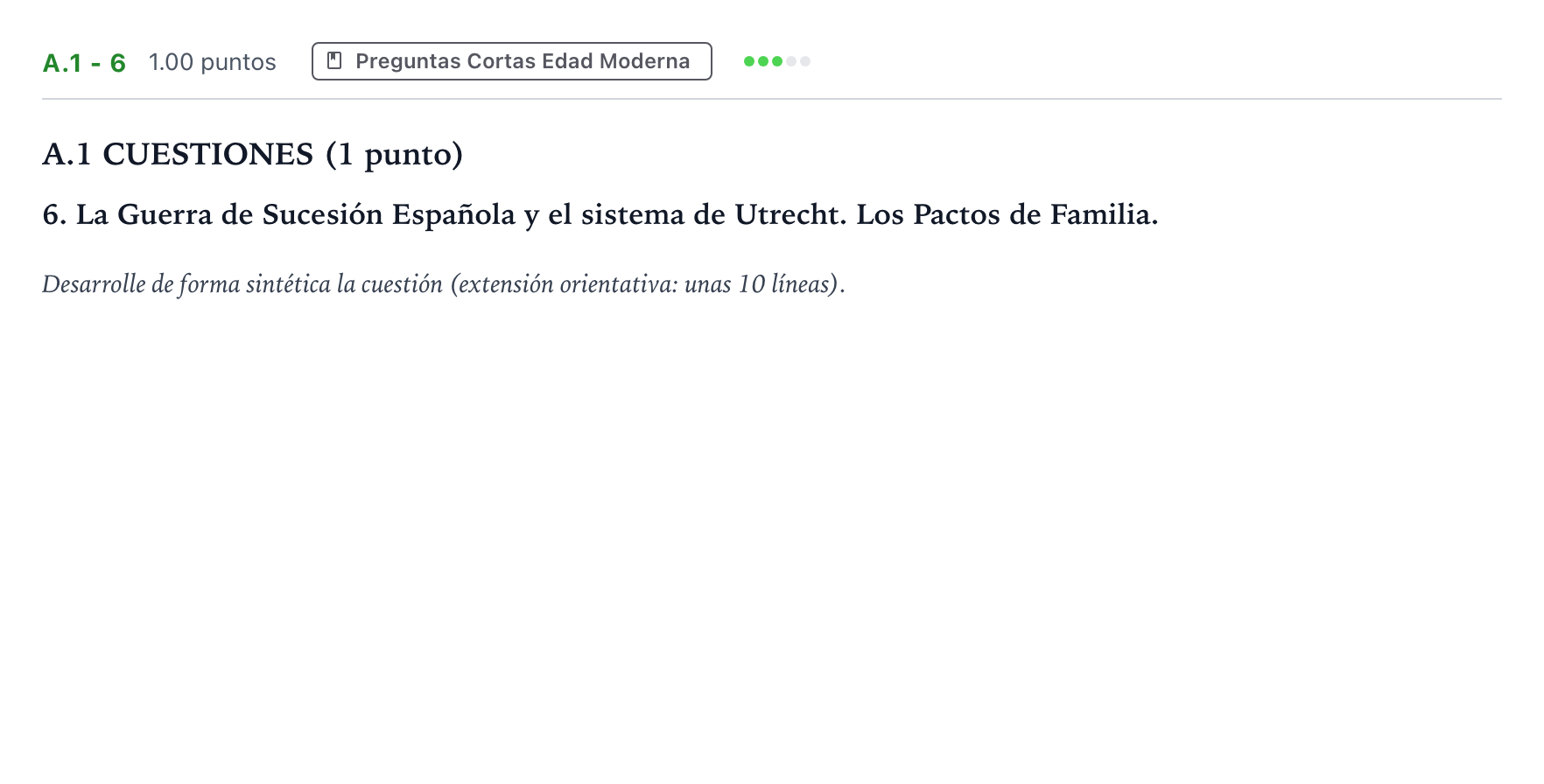 Enunciado: Ejercicio A.1 - 6 · Historia de España PAU Madrid Ordinaria Coincidencias 2023