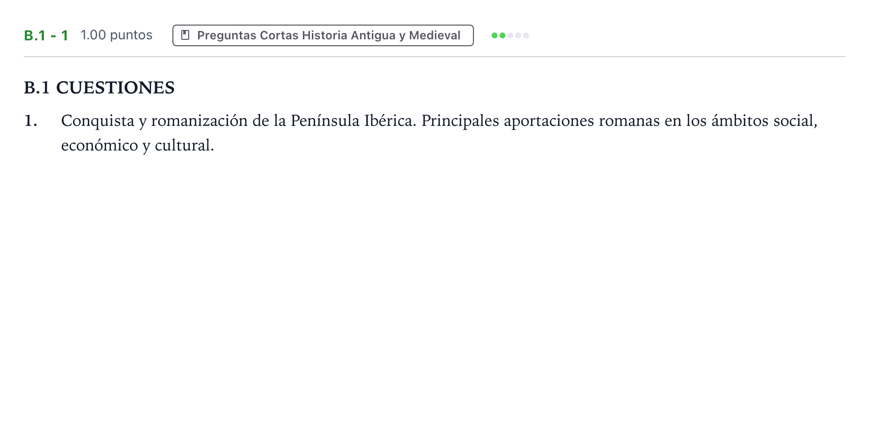 Enunciado: Ejercicio B.1 - 1 · Historia de España PAU Madrid Ordinaria Coincidencias 2023