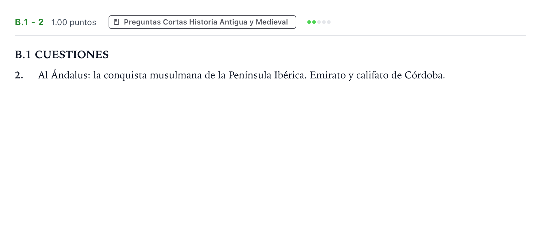 Enunciado: Ejercicio B.1 - 2 · Historia de España PAU Madrid Ordinaria Coincidencias 2023