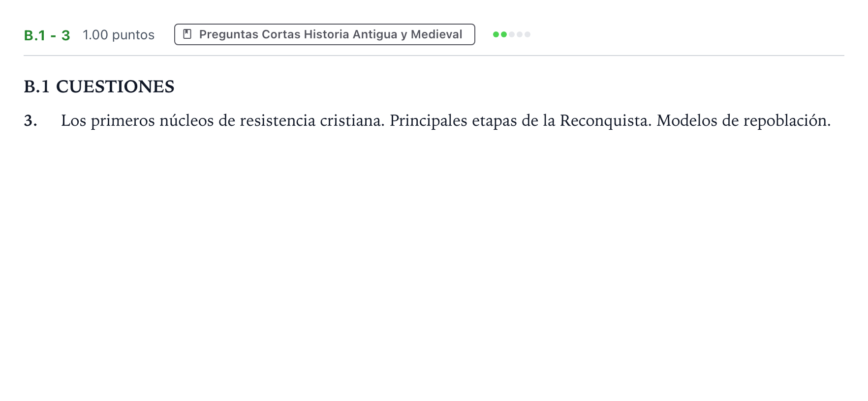 Enunciado: Ejercicio B.1 - 3 · Historia de España PAU Madrid Ordinaria Coincidencias 2023
