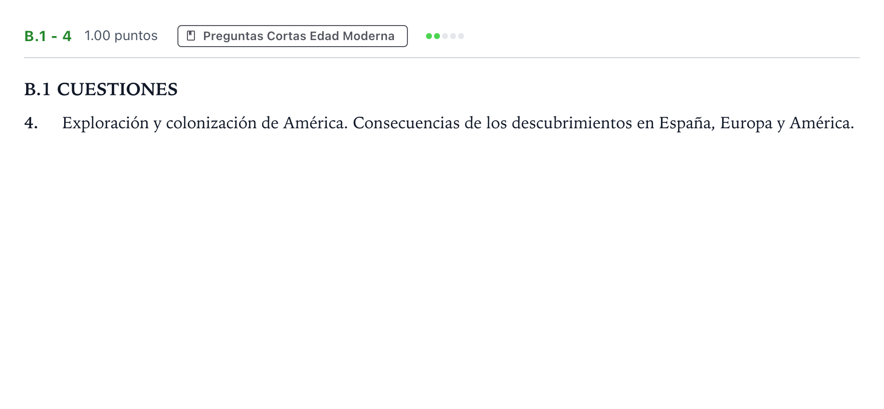 Enunciado: Ejercicio B.1 - 4 · Historia de España PAU Madrid Ordinaria Coincidencias 2023