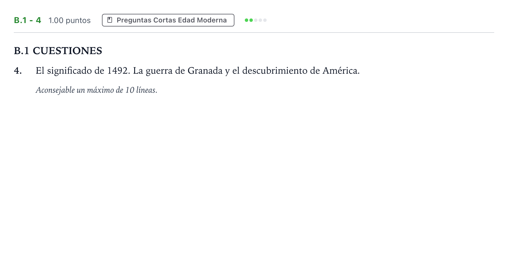 Enunciado: Ejercicio B.1 - 4 · Historia de España PAU Madrid Ordinaria Lunes 2023