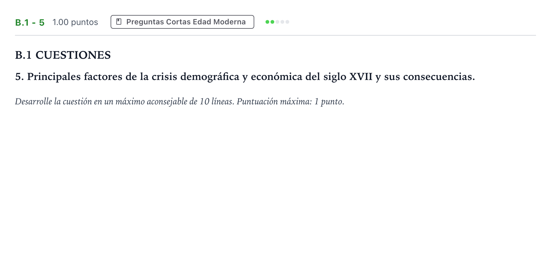 Enunciado: Ejercicio B.1 - 5 · Historia de España PAU Madrid Ordinaria Lunes 2023