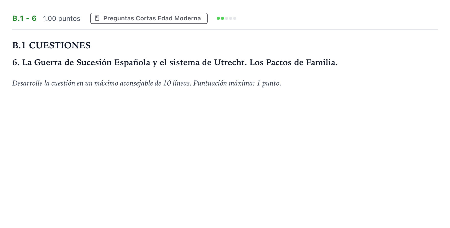 Enunciado: Ejercicio B.1 - 6 · Historia de España PAU Madrid Ordinaria Lunes 2023