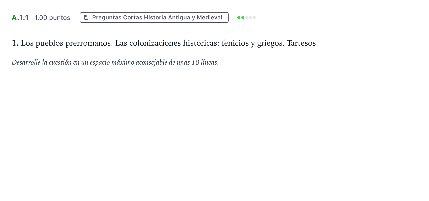 Enunciado: Ejercicio A.1.1 · Historia de España PAU Madrid Ordinaria Martes 2023