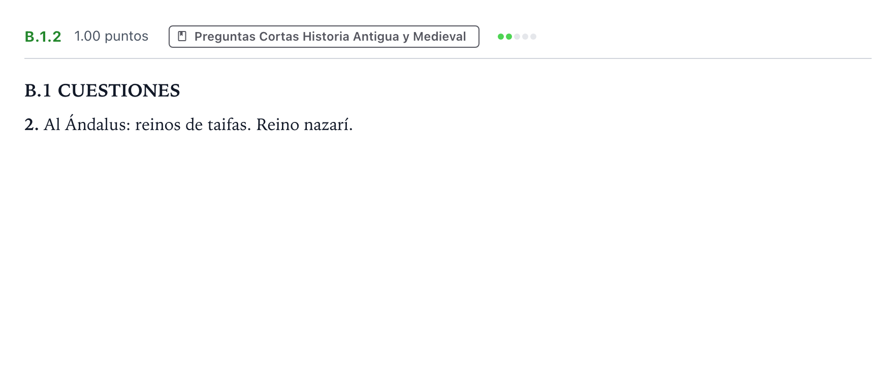Enunciado: Ejercicio B.1.2 · Historia de España PAU Madrid Ordinaria Martes 2023
