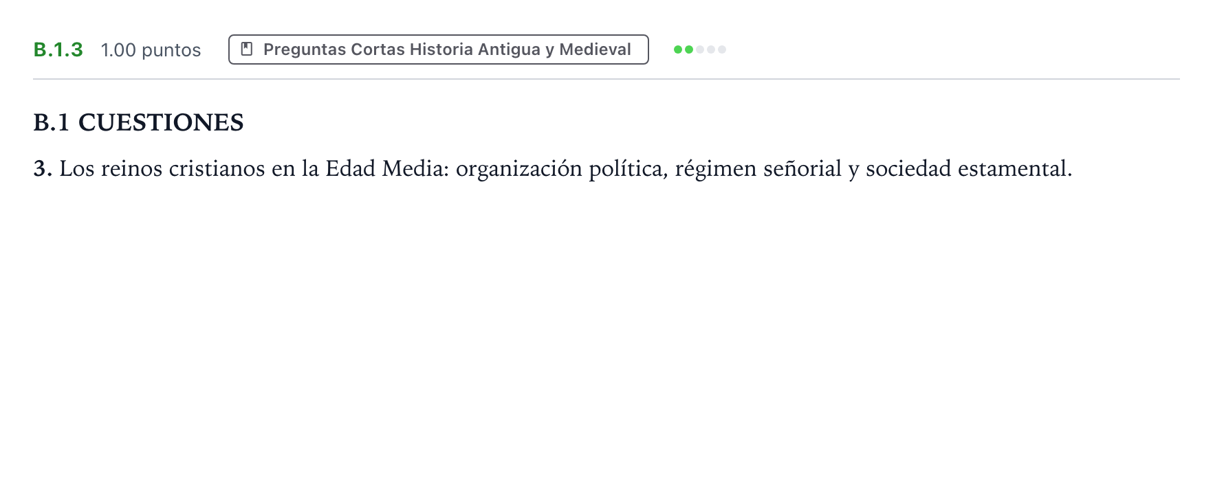 Enunciado: Ejercicio B.1.3 · Historia de España PAU Madrid Ordinaria Martes 2023