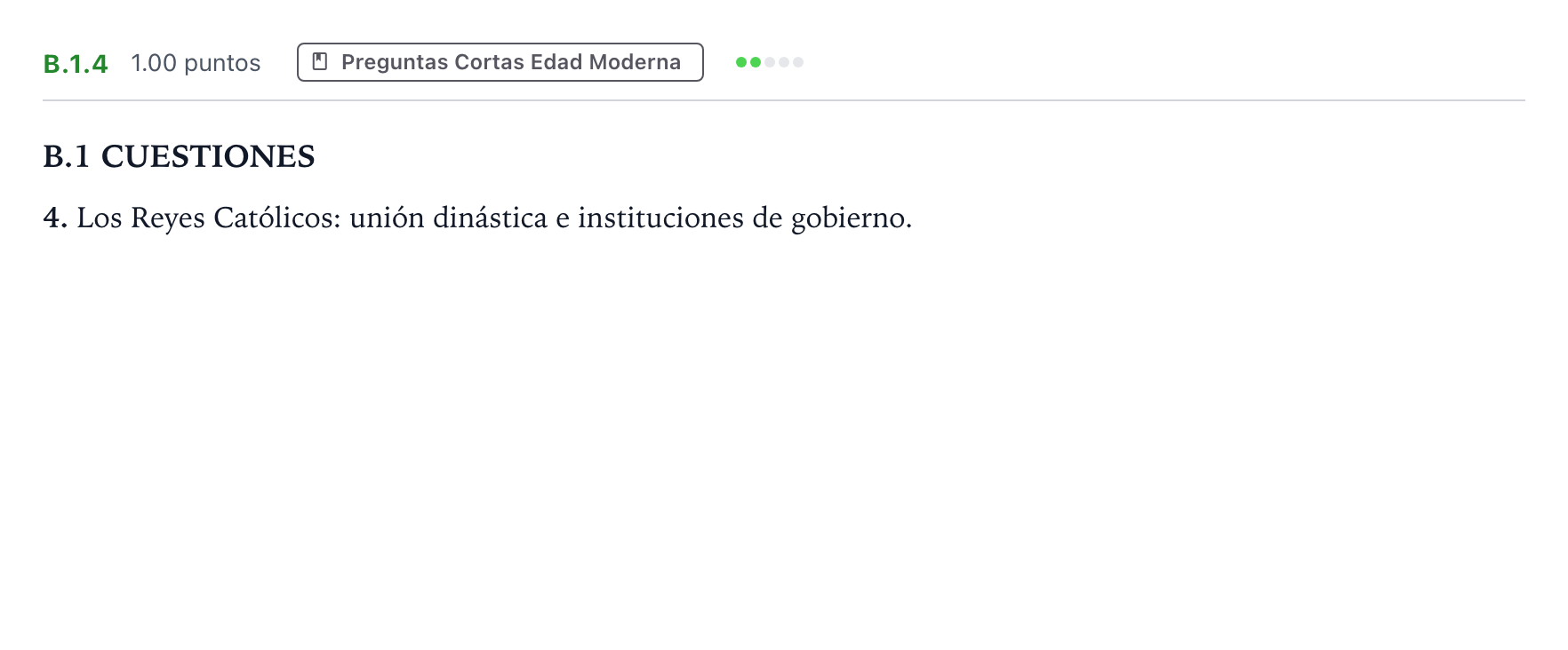 Enunciado: Ejercicio B.1.4 · Historia de España PAU Madrid Ordinaria Martes 2023