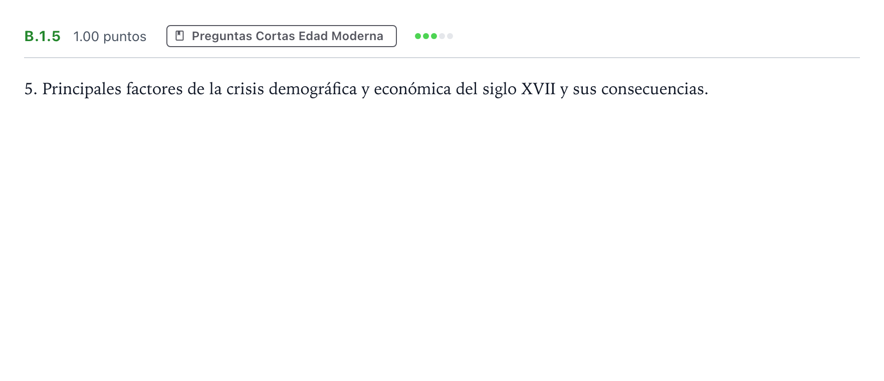 Enunciado: Ejercicio B.1.5 · Historia de España PAU Madrid Ordinaria Martes 2023