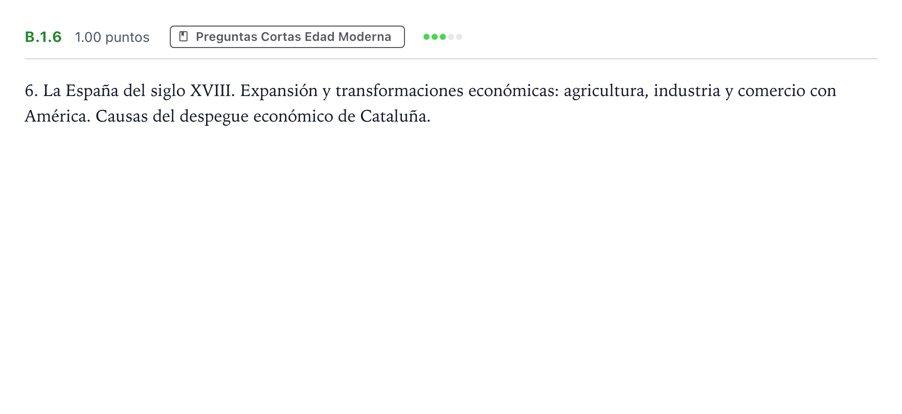 Enunciado: Ejercicio B.1.6 · Historia de España PAU Madrid Ordinaria Martes 2023