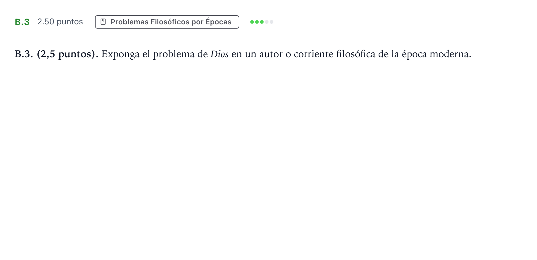 Enunciado: Ejercicio B.3 · Historia de la Filosofía PAU Madrid Ordinaria 2023