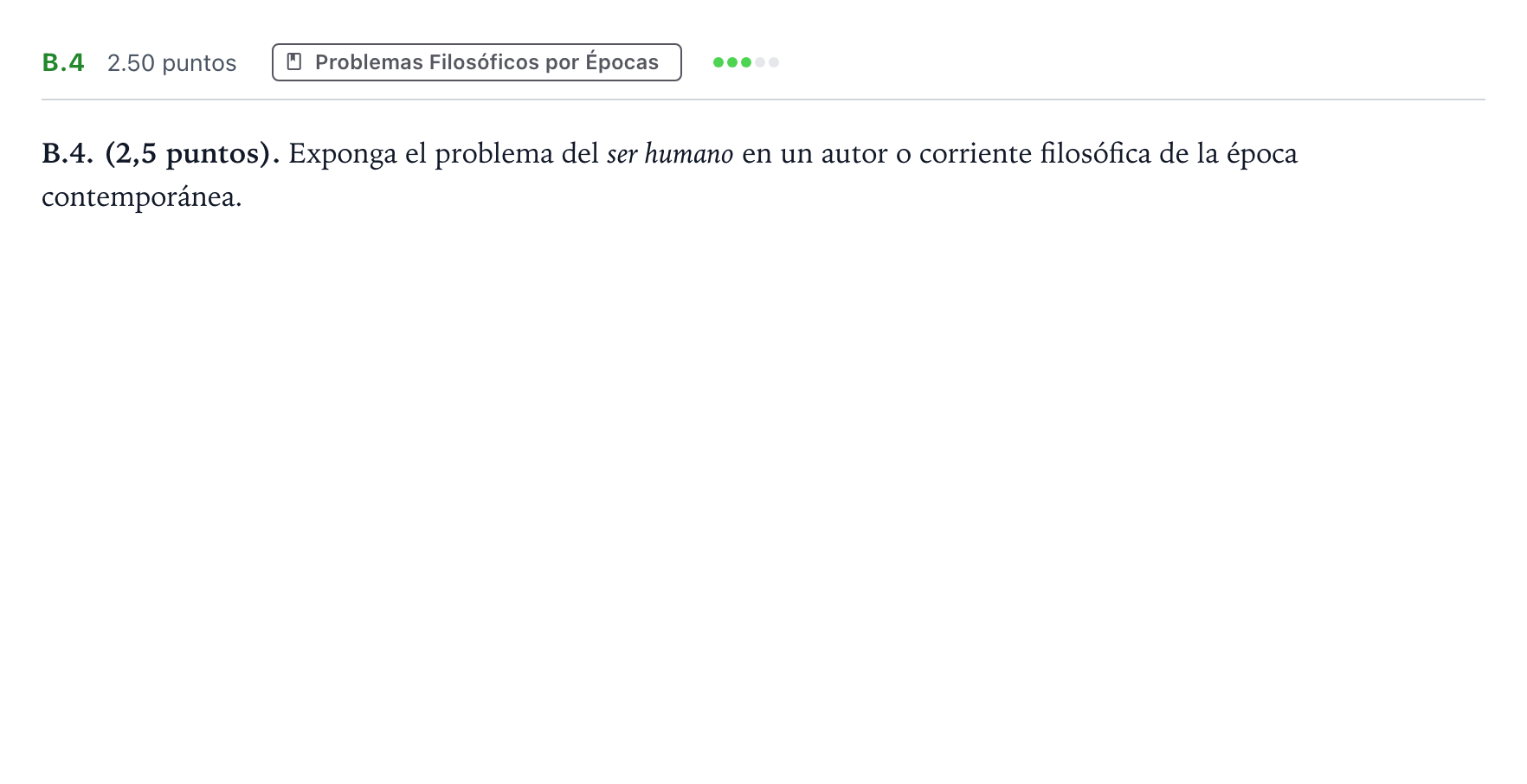 Enunciado: Ejercicio B.4 · Historia de la Filosofía PAU Madrid Ordinaria 2023