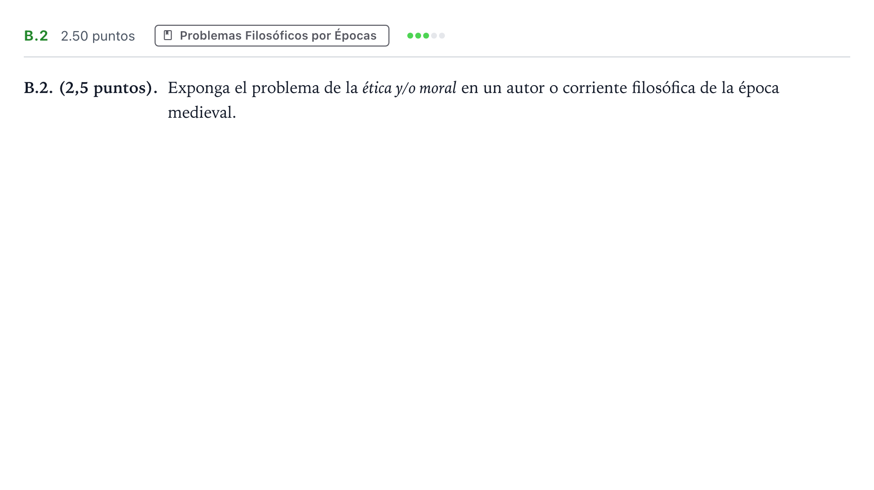 Enunciado: Ejercicio B.2 · Historia de la Filosofía PAU Madrid Ordinaria Coincidencias 2023