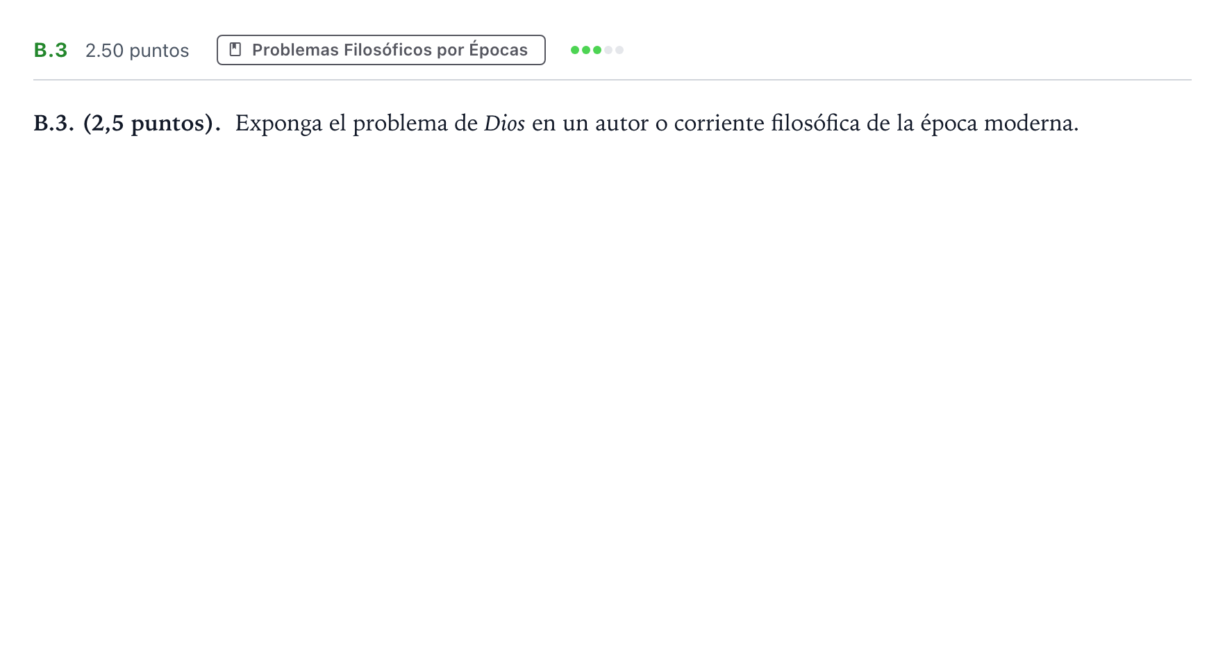 Enunciado: Ejercicio B.3 · Historia de la Filosofía PAU Madrid Ordinaria Coincidencias 2023