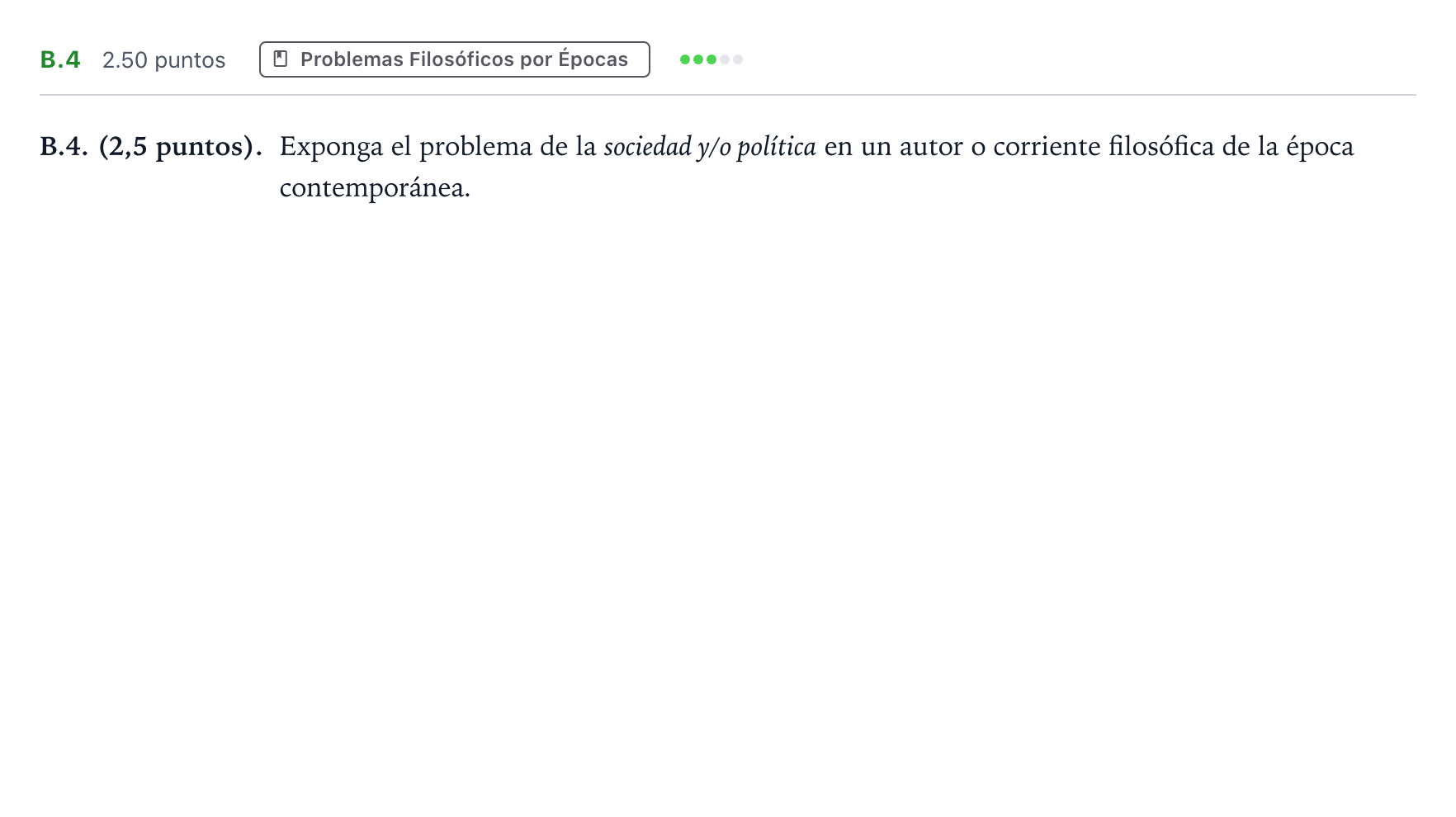 Enunciado: Ejercicio B.4 · Historia de la Filosofía PAU Madrid Ordinaria Coincidencias 2023