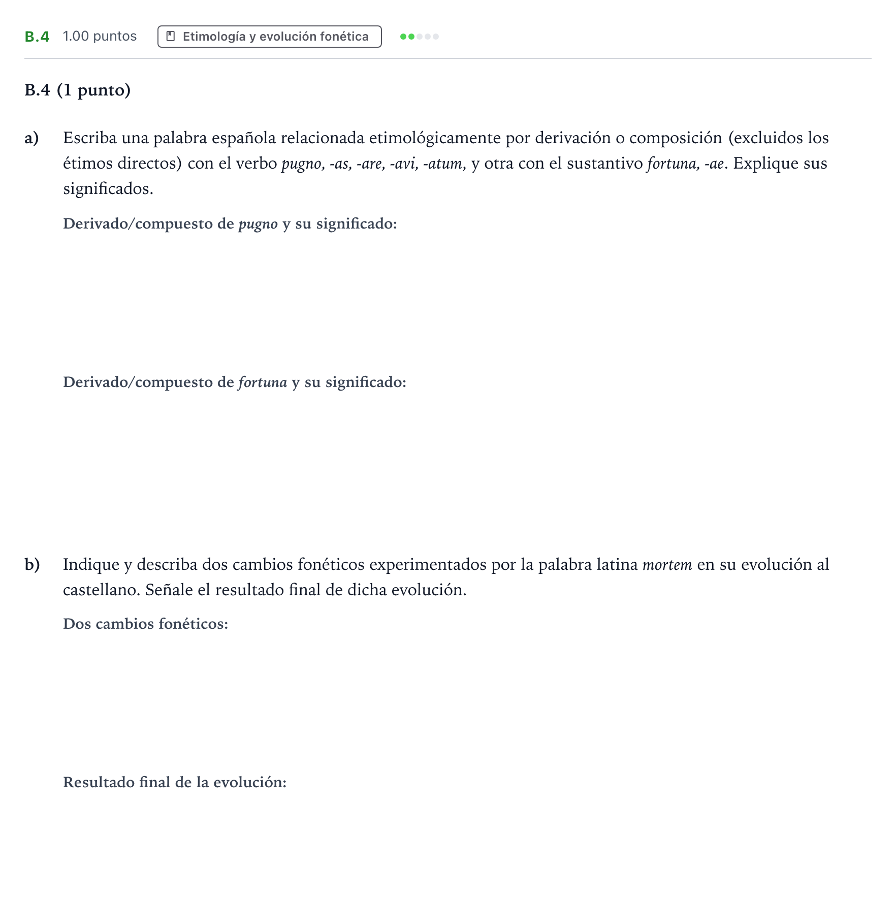 Enunciado: Ejercicio B.4 · Latín II PAU Madrid Extraordinaria 2023
