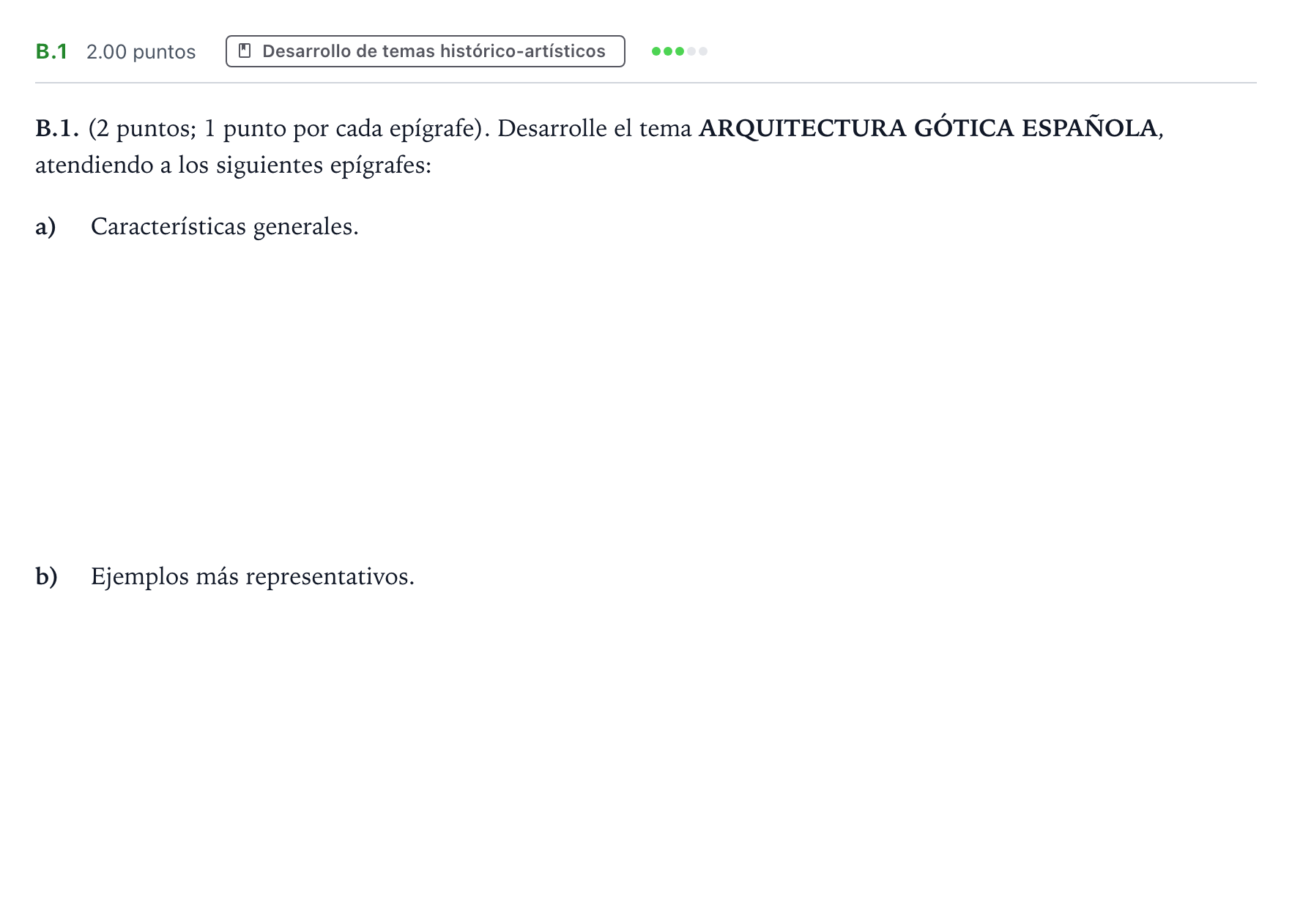 Enunciado: Ejercicio B.1 · Historia del Arte PAU Madrid Ordinaria 2023