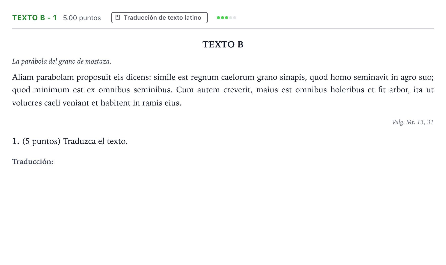Enunciado: Ejercicio Texto B - 1 · Latín II PAU Madrid Modelo 2023