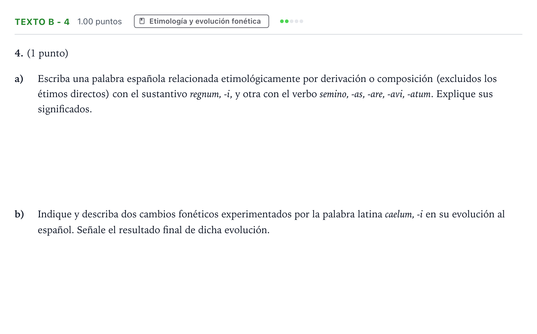 Enunciado: Ejercicio Texto B - 4 · Latín II PAU Madrid Modelo 2023