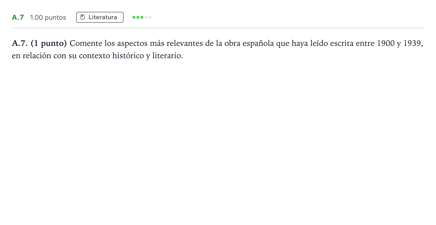 Enunciado: Ejercicio A.7 · Lengua Castellana y Literatura II PAU Madrid Extraordinaria 2023