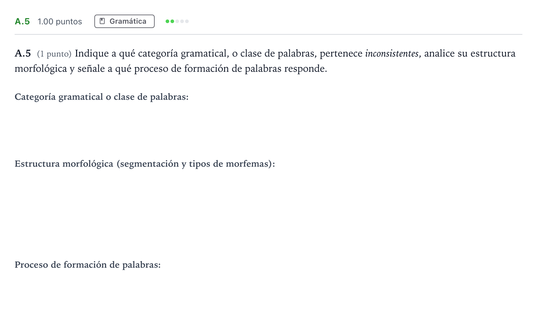 Enunciado: Ejercicio A.5 · Lengua Castellana y Literatura II PAU Madrid Modelo 2023
