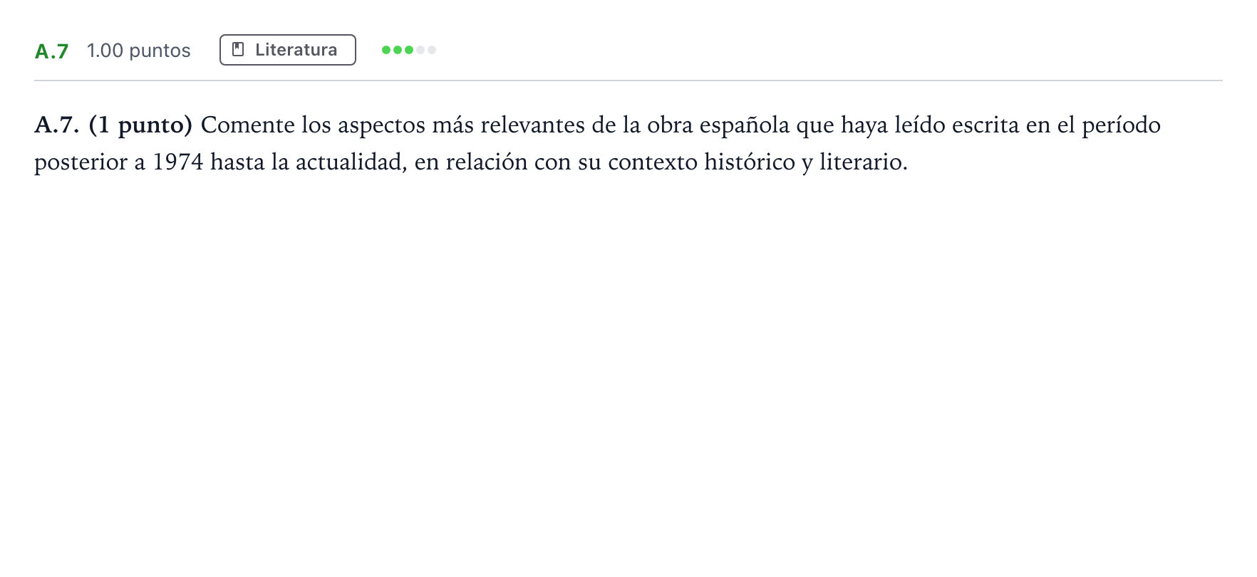 Enunciado: Ejercicio A.7 · Lengua Castellana y Literatura II PAU Madrid Ordinaria Coincidencias 2023