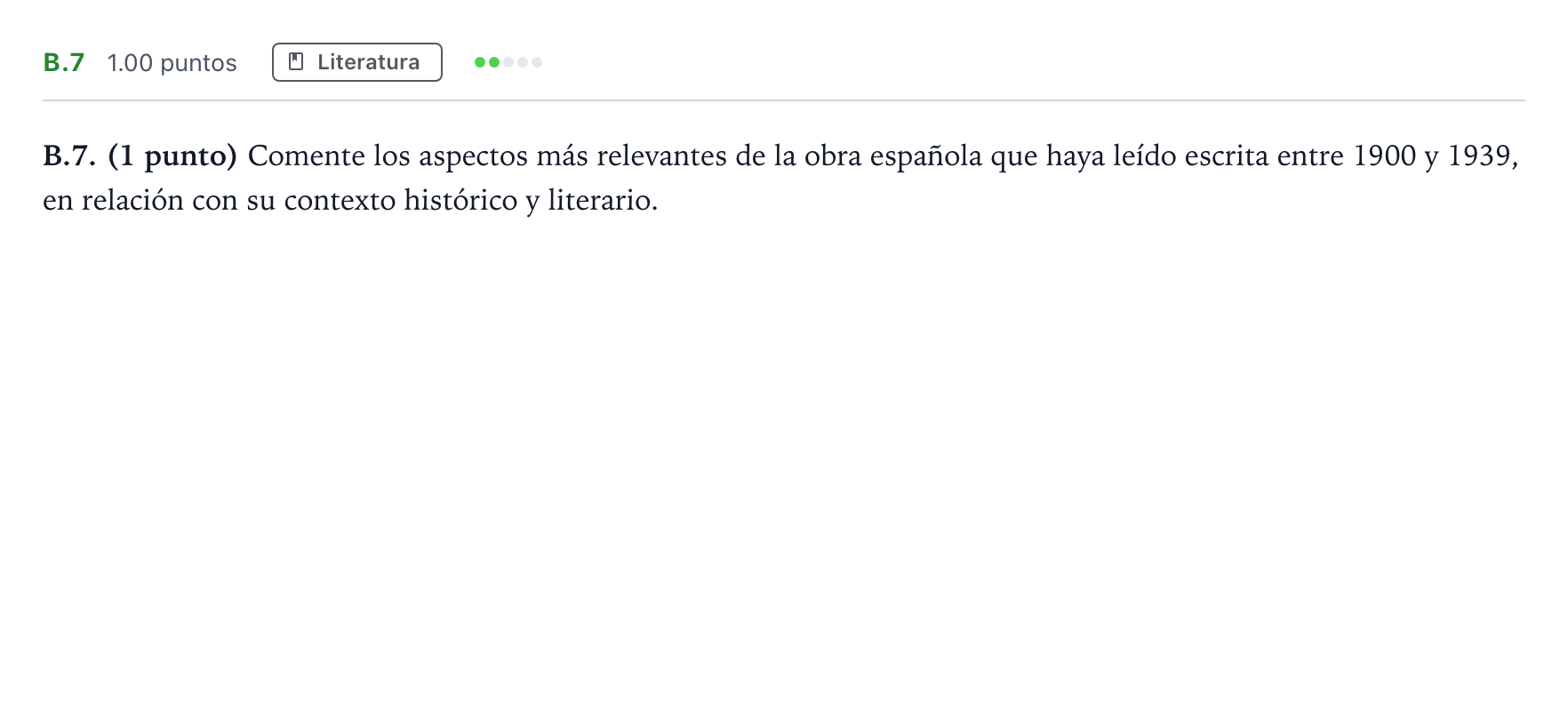 Enunciado: Ejercicio B.7 · Lengua Castellana y Literatura II PAU Madrid Ordinaria Coincidencias 2023