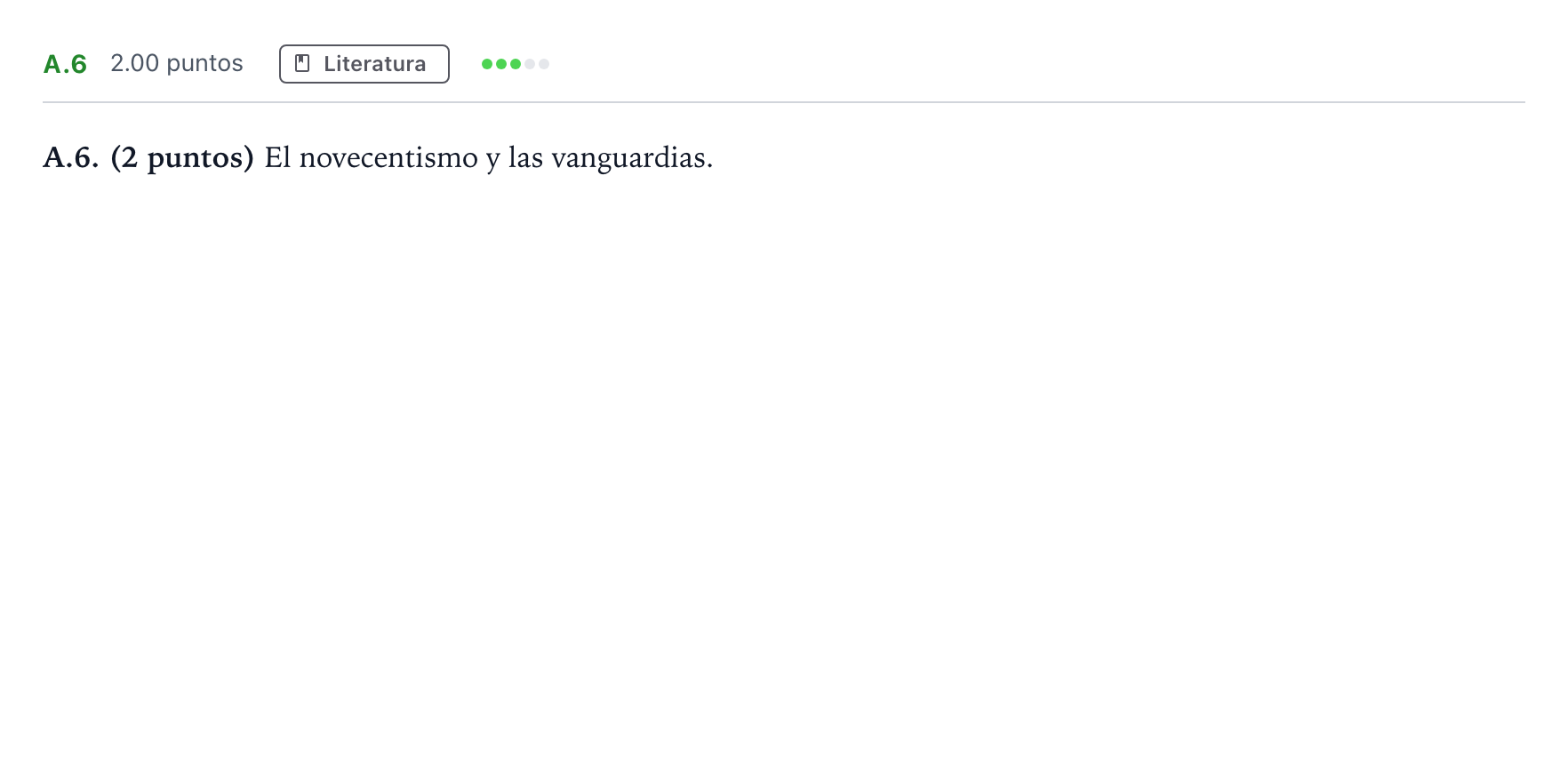 Enunciado: Ejercicio A.6 · Lengua Castellana y Literatura II PAU Madrid Ordinaria Lunes 2023