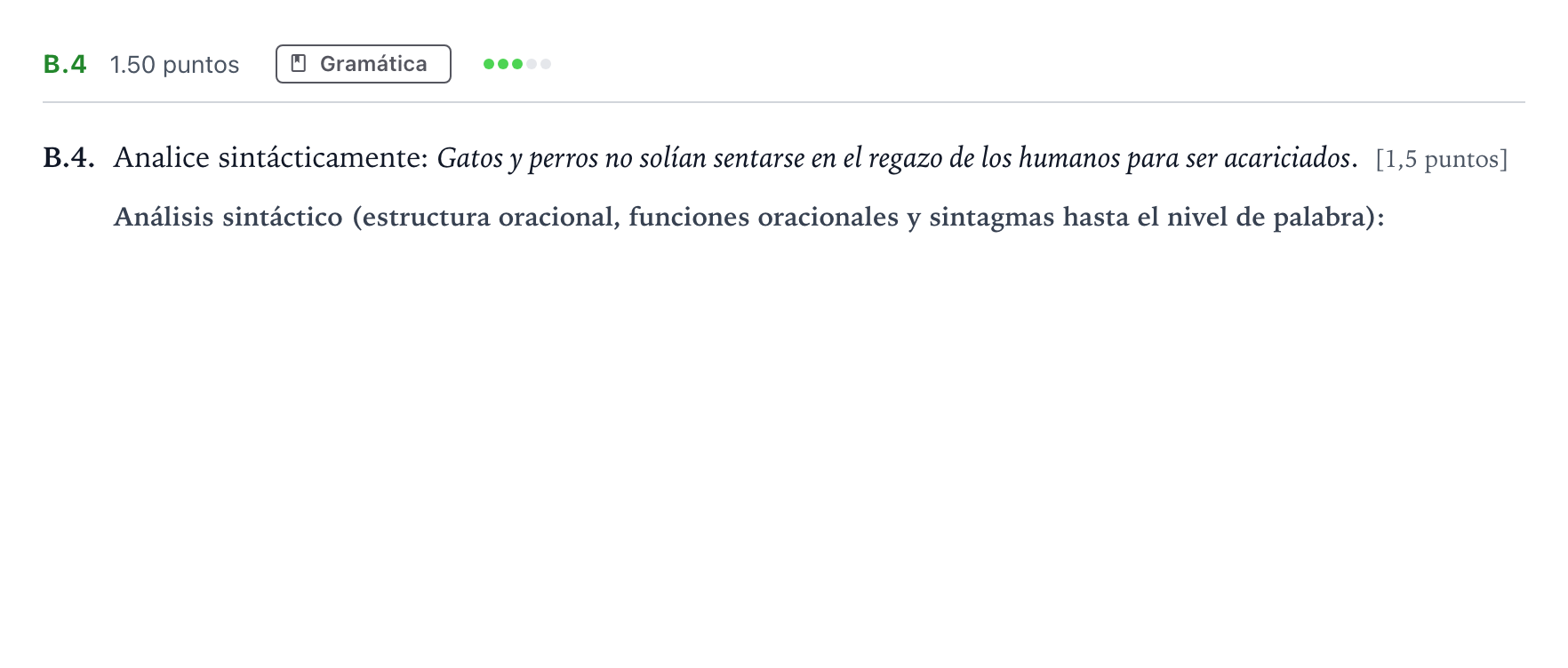 Enunciado: Ejercicio B.4 · Lengua Castellana y Literatura II PAU Madrid Ordinaria Lunes 2023
