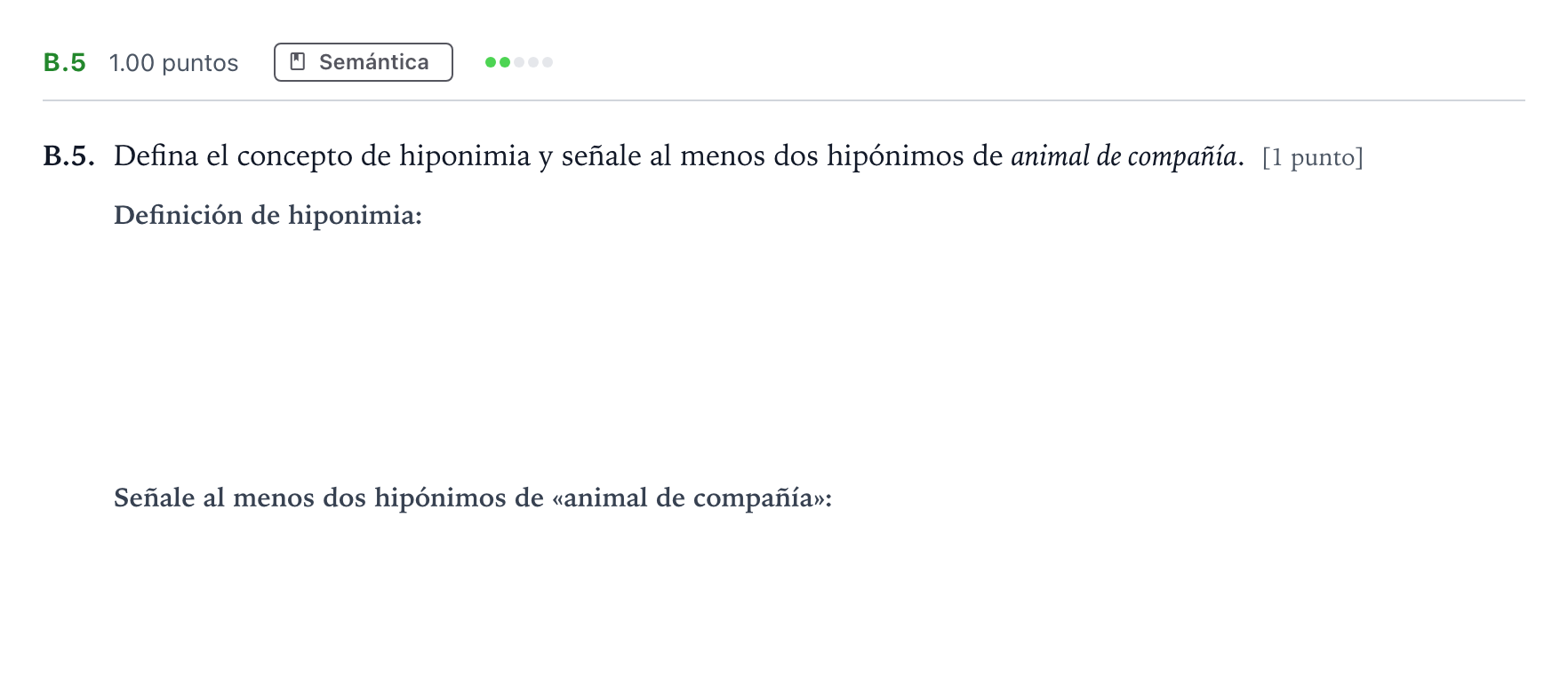 Enunciado: Ejercicio B.5 · Lengua Castellana y Literatura II PAU Madrid Ordinaria Lunes 2023