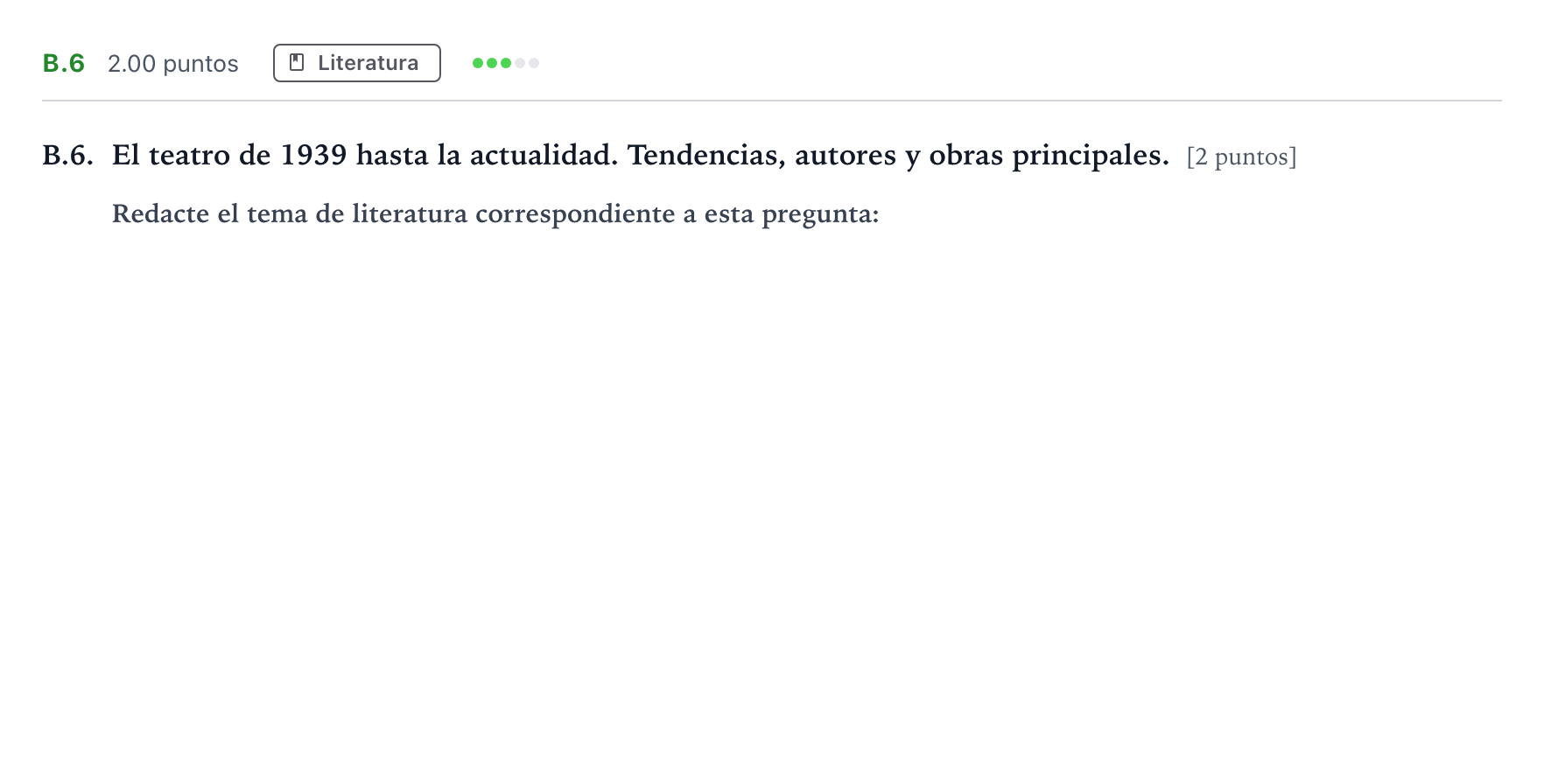 Enunciado: Ejercicio B.6 · Lengua Castellana y Literatura II PAU Madrid Ordinaria Lunes 2023