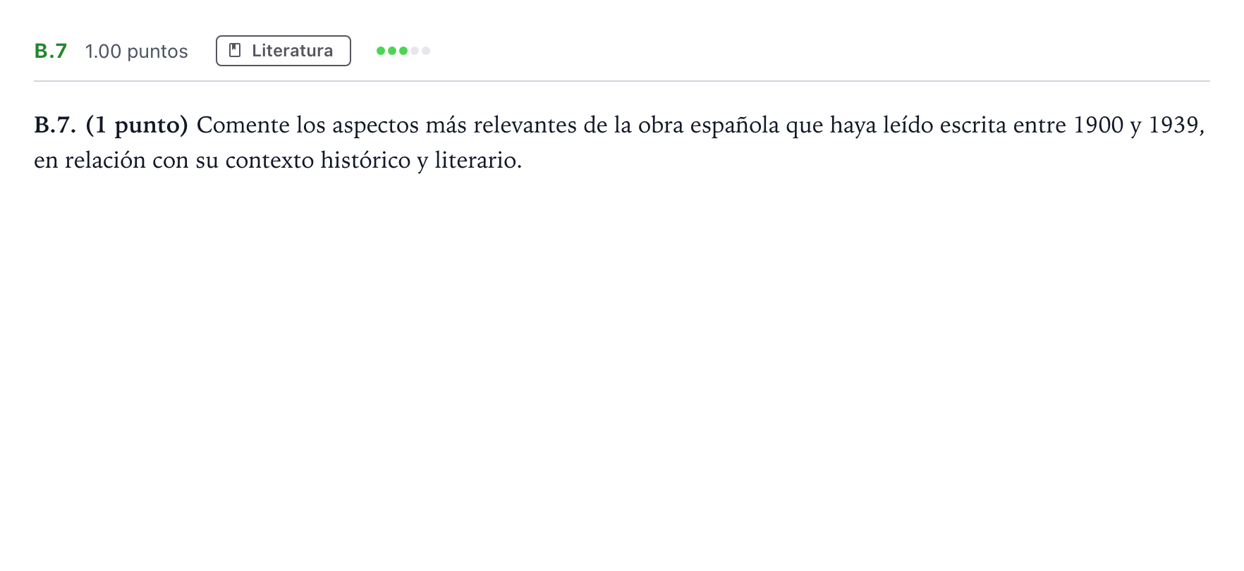 Enunciado: Ejercicio B.7 · Lengua Castellana y Literatura II PAU Madrid Ordinaria Lunes 2023