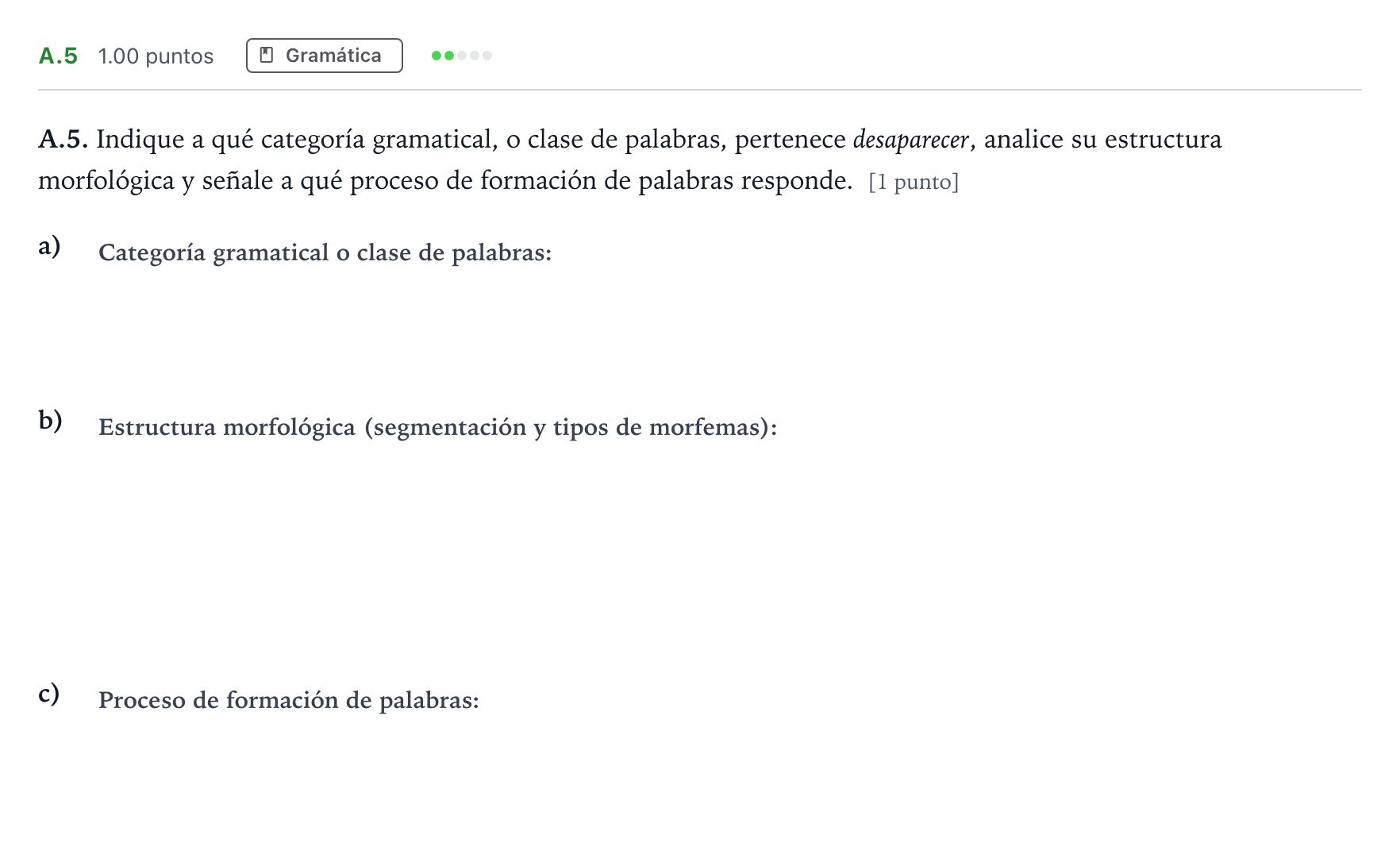 Enunciado: Ejercicio A.5 · Lengua Castellana y Literatura II PAU Madrid Ordinaria Martes 2023