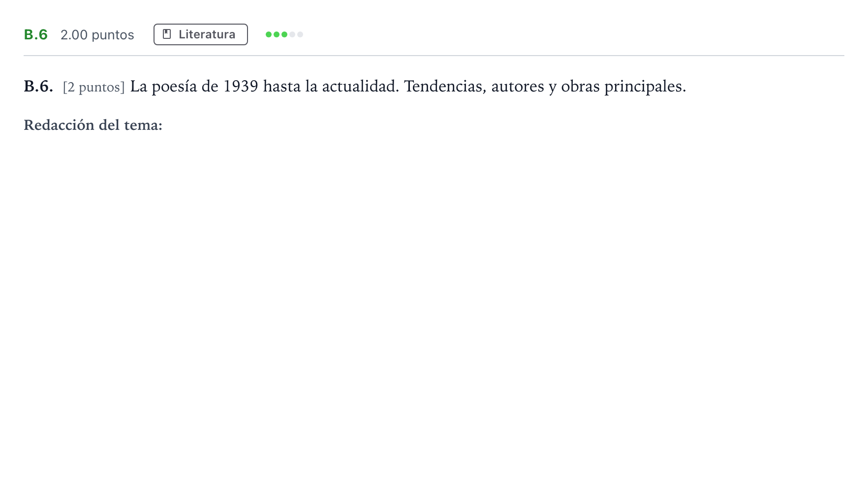 Enunciado: Ejercicio B.6 · Lengua Castellana y Literatura II PAU Madrid Ordinaria Martes 2023
