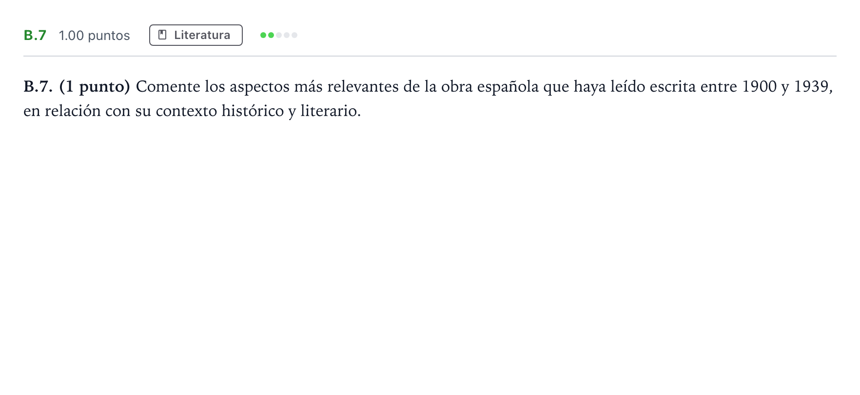 Enunciado: Ejercicio B.7 · Lengua Castellana y Literatura II PAU Madrid Ordinaria Martes 2023