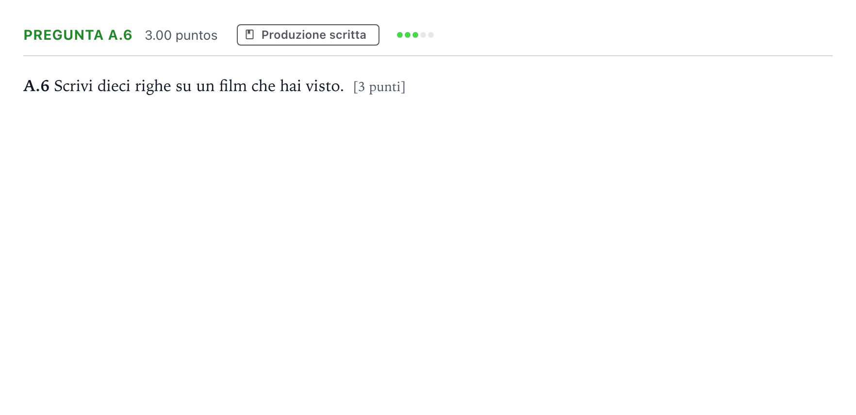 Enunciado: Pregunta A.6 · Italiano PAU Madrid Ordinaria Coincidencias 2023