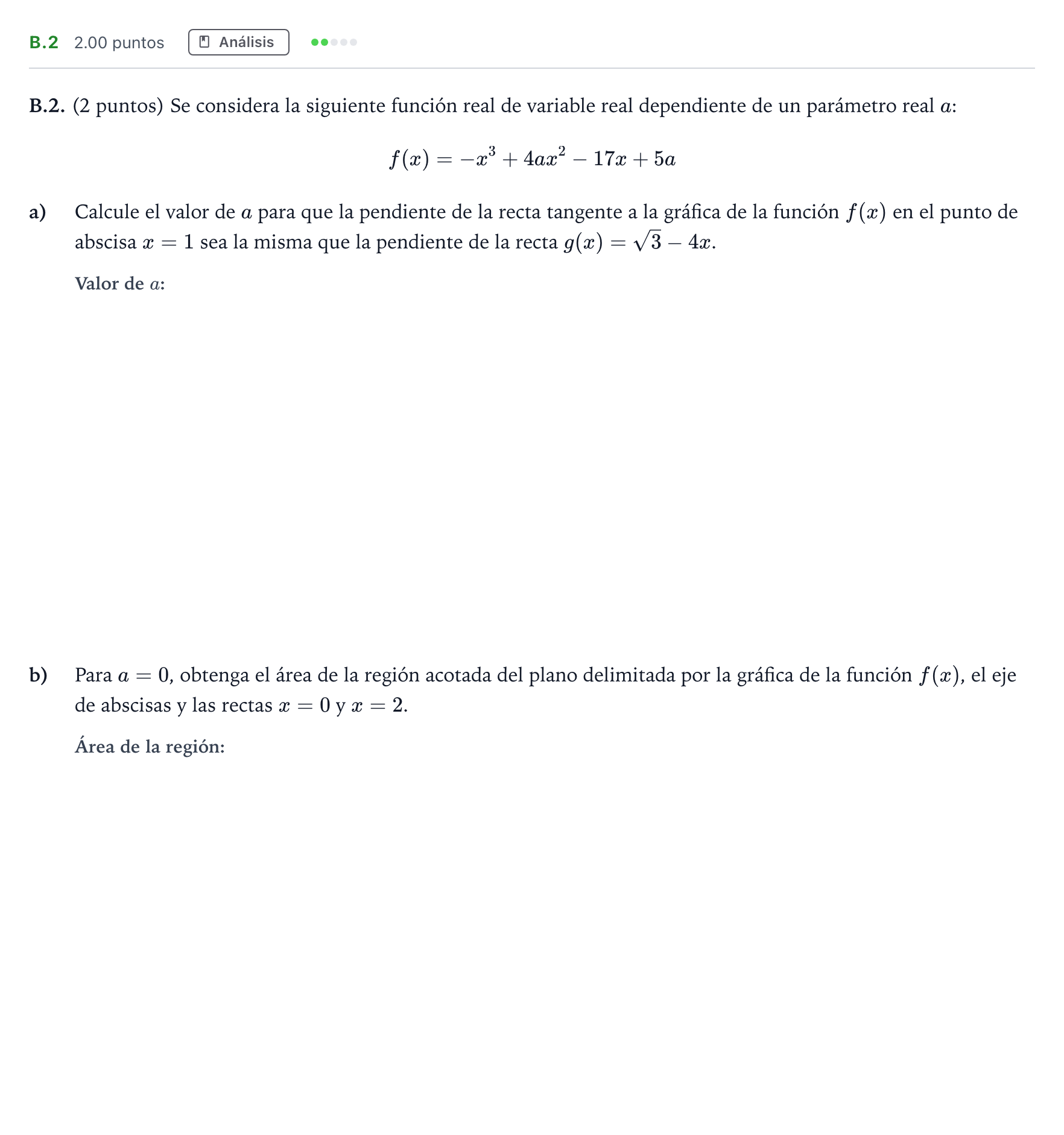 Enunciado: Ejercicio B.2 · Matemáticas aplicadas a las Ciencias Sociales II PAU Madrid Extraordinaria Coincidencias 2023