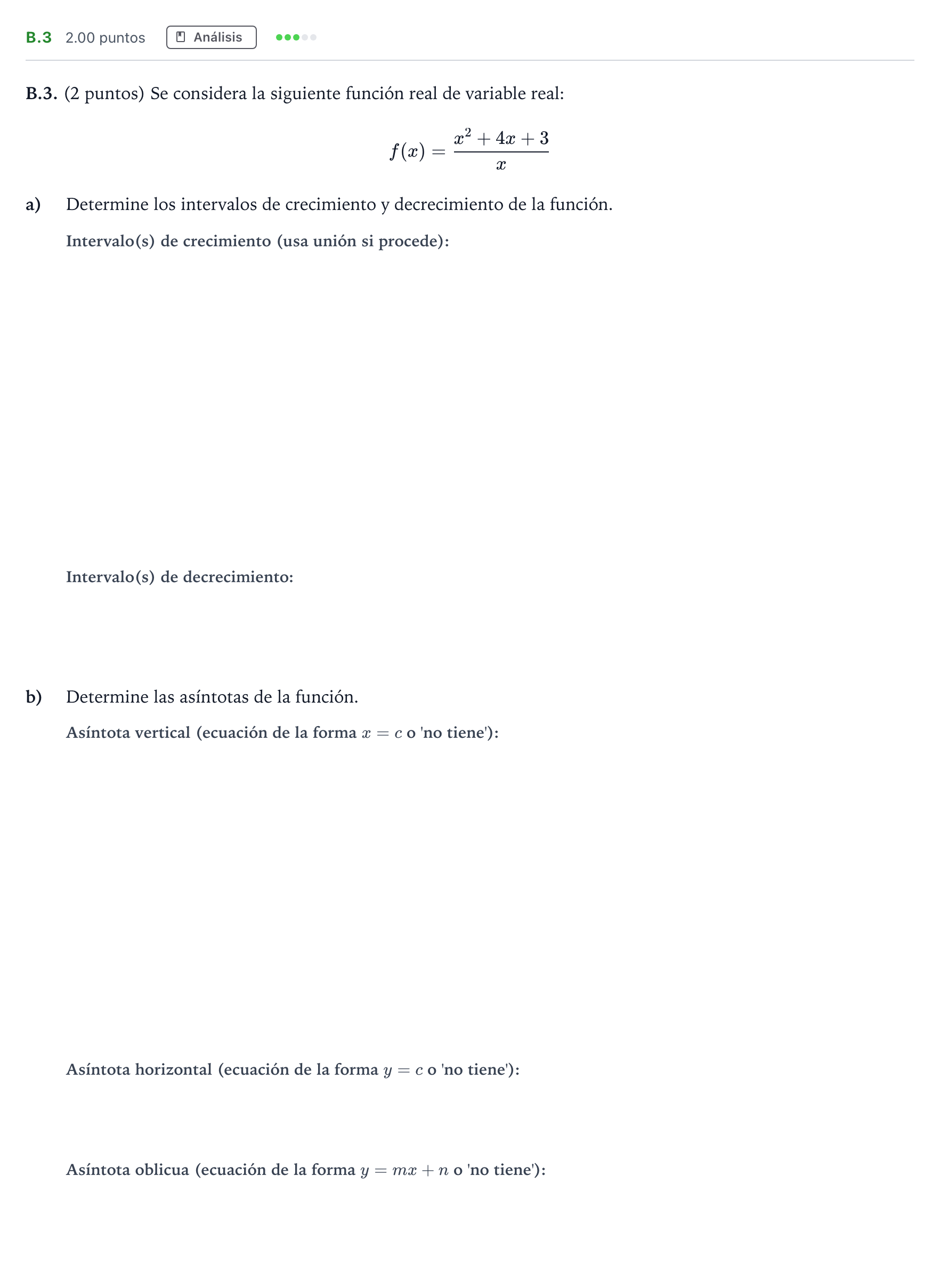 Enunciado: Ejercicio B.3 · Matemáticas aplicadas a las Ciencias Sociales II PAU Madrid Extraordinaria Coincidencias 2023