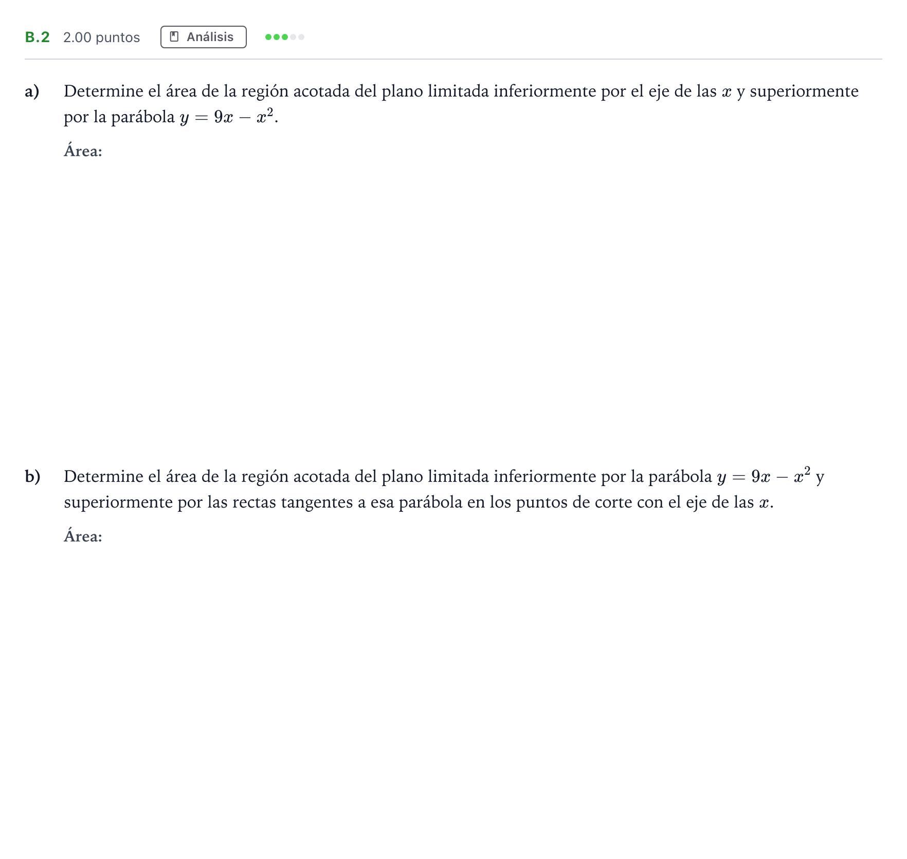 Enunciado: Ejercicio B.2 · Matemáticas aplicadas a las Ciencias Sociales II PAU Madrid Modelo 2023