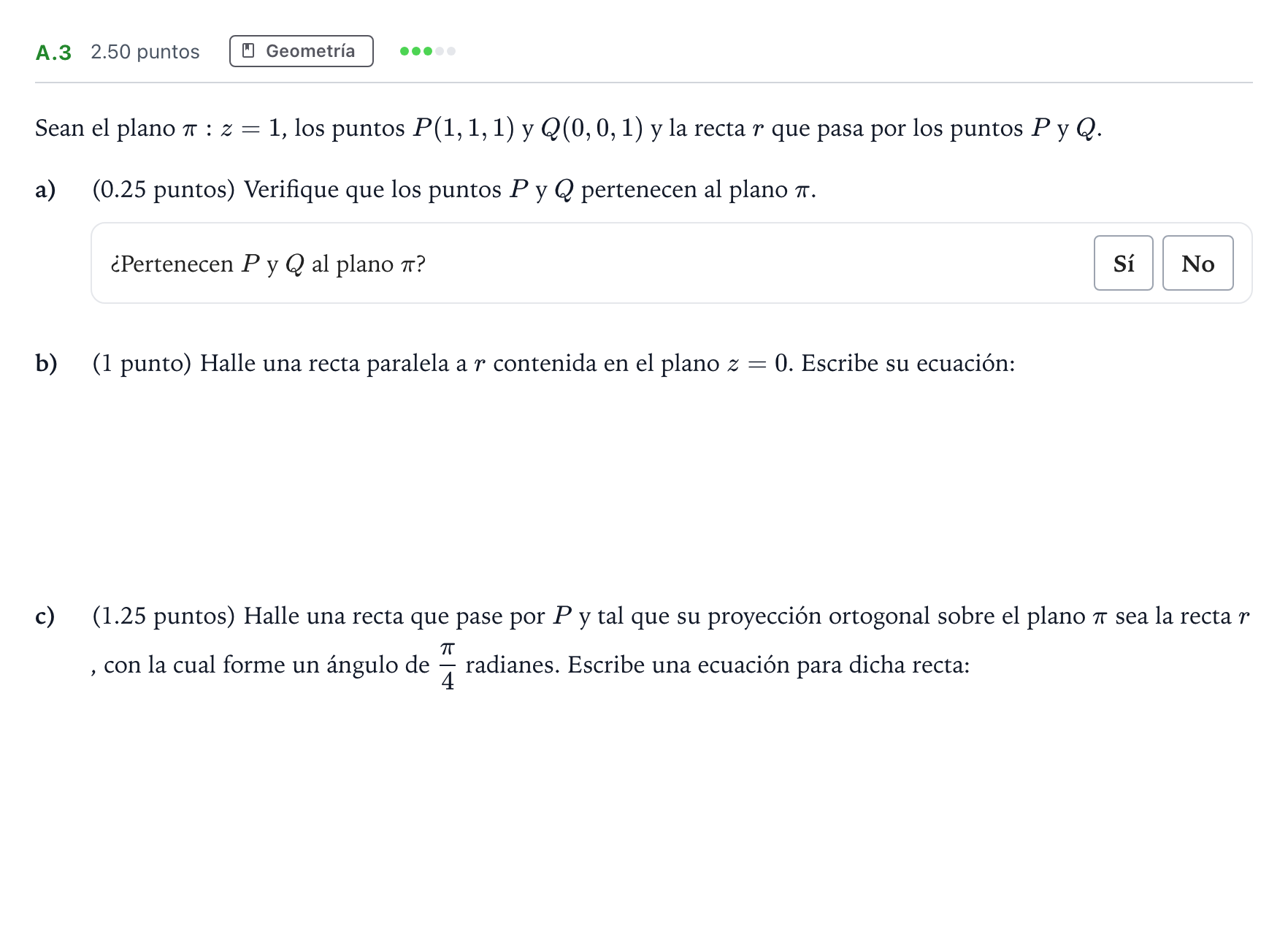 Enunciado: Ejercicio A.3 · Matemáticas II PAU Madrid Extraordinaria 2023