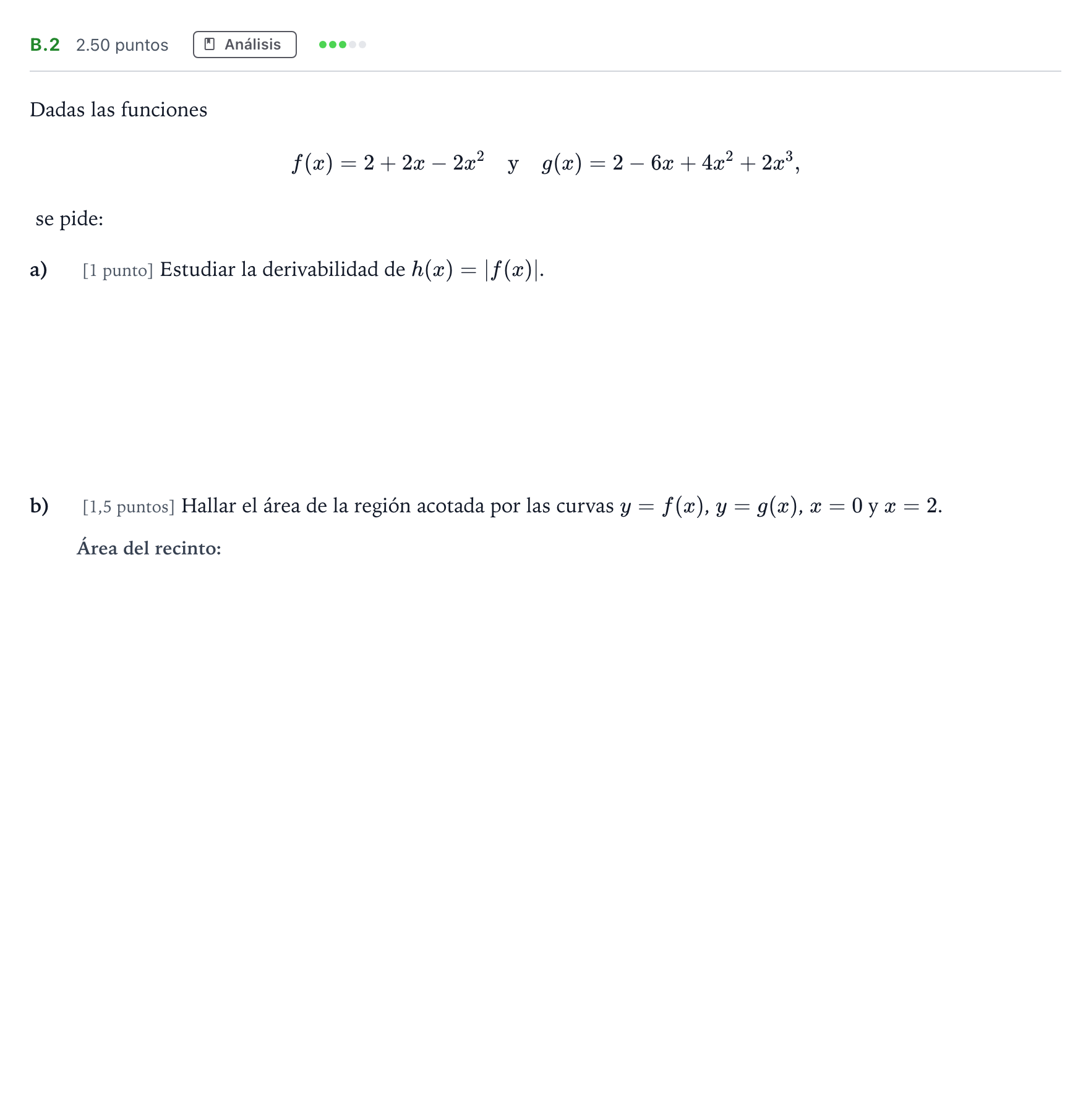 Enunciado: Ejercicio B.2 · Matemáticas II PAU Madrid Extraordinaria 2023