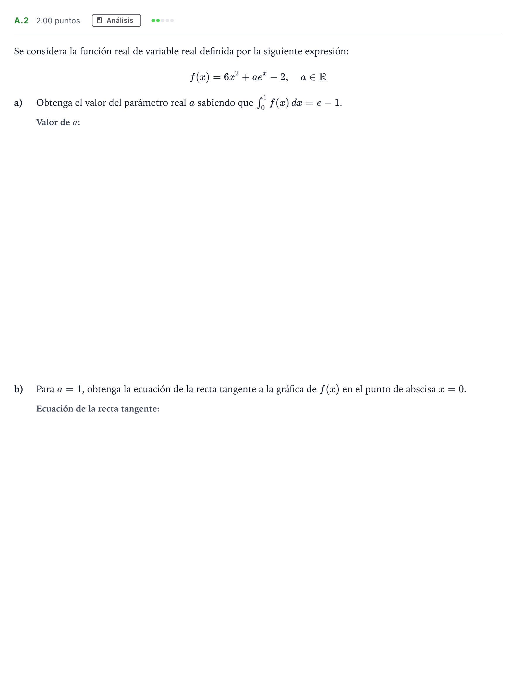 Enunciado: Ejercicio A.2 · Matemáticas aplicadas a las Ciencias Sociales II PAU Madrid Ordinaria 2023