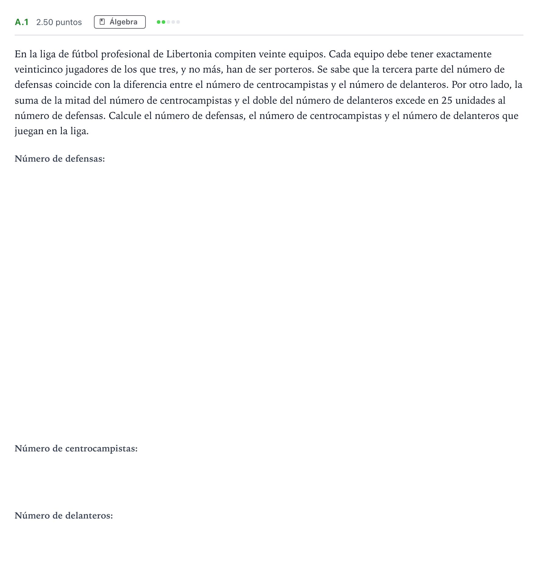 Enunciado: Ejercicio A.1 · Matemáticas II PAU Madrid Modelo 2023