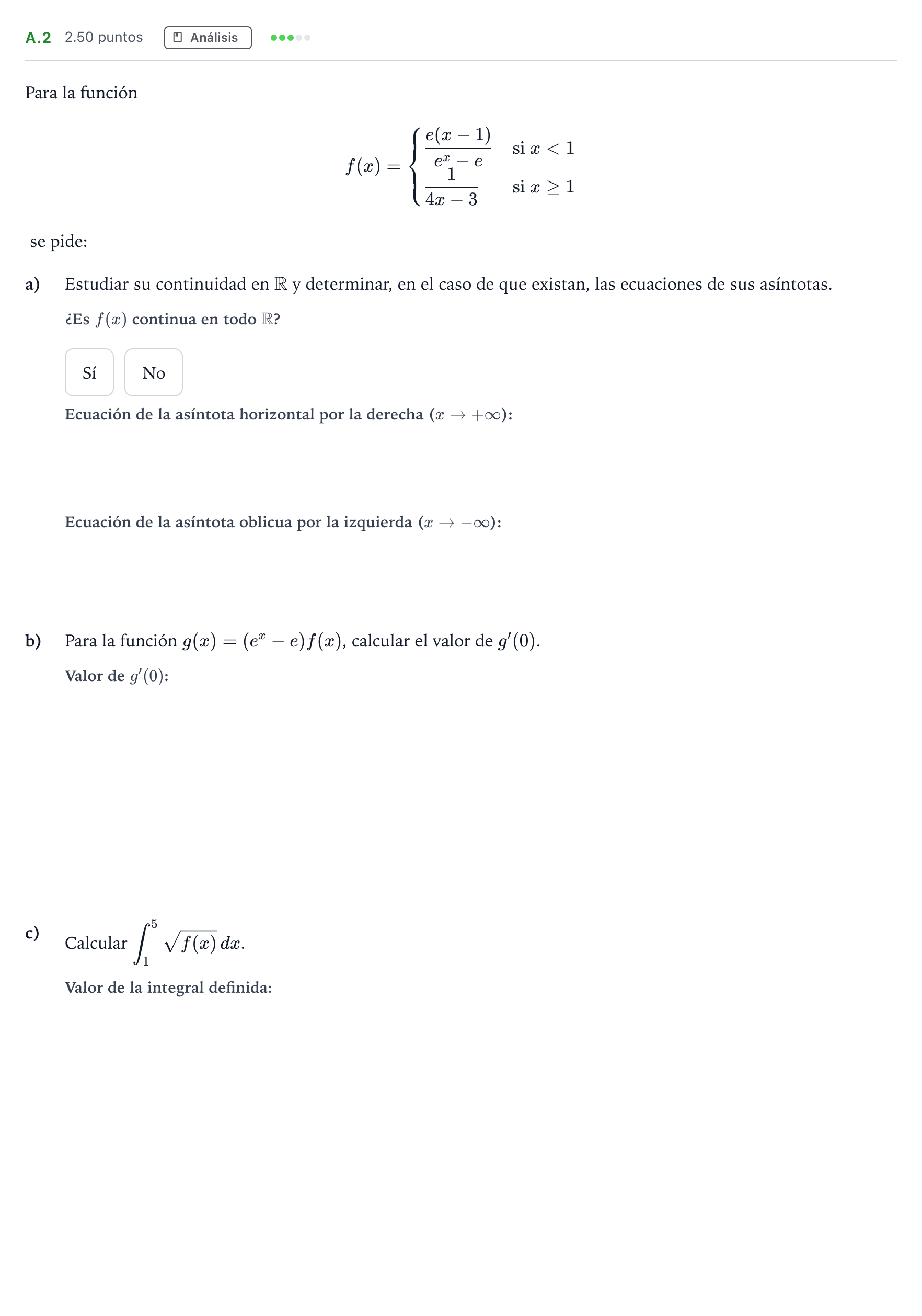 Enunciado: Ejercicio A.2 · Matemáticas II PAU Madrid Modelo 2023