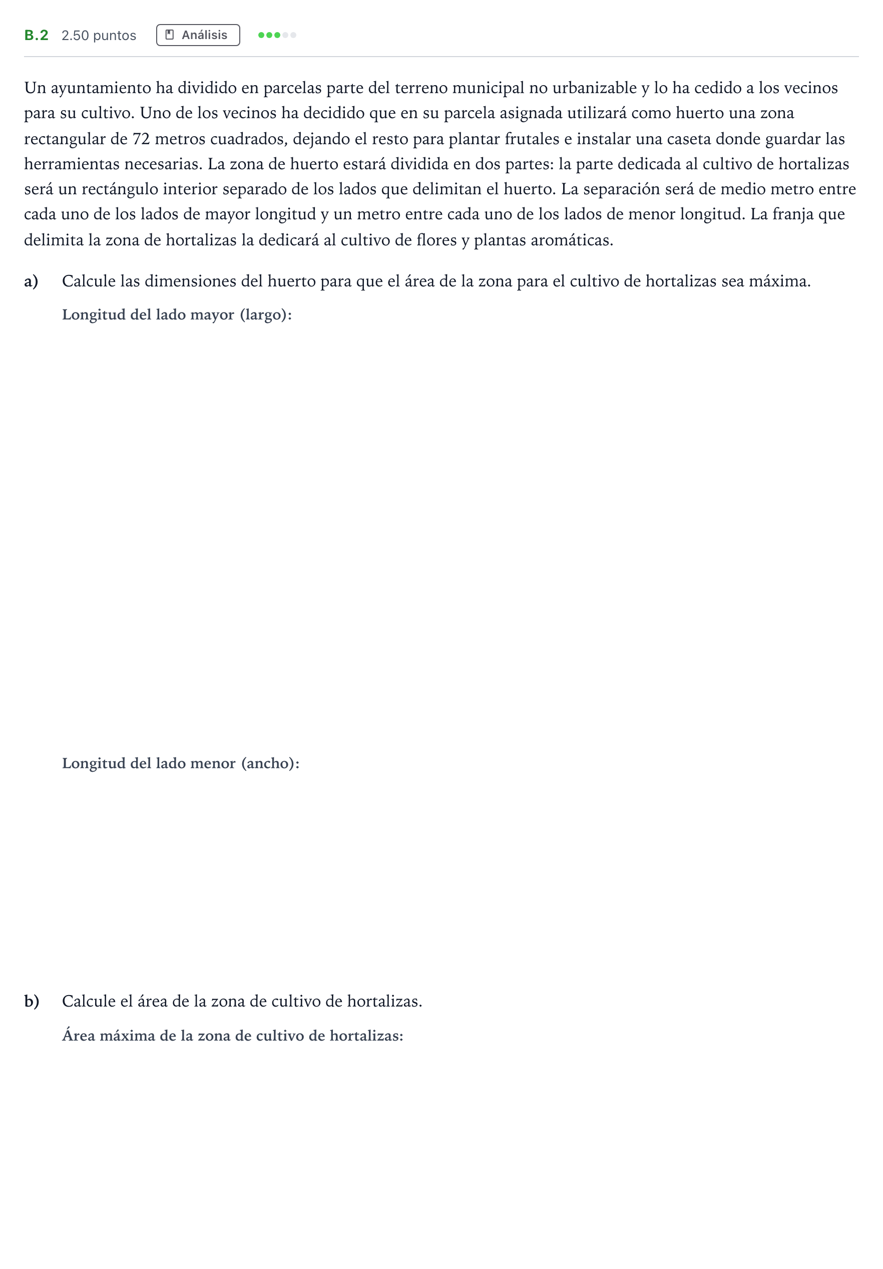 Enunciado: Ejercicio B.2 · Matemáticas II PAU Madrid Modelo 2023