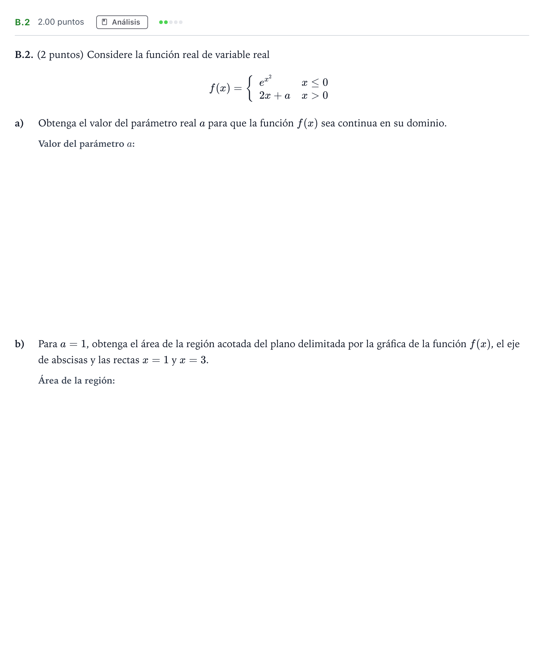 Enunciado: Ejercicio B.2 · Matemáticas aplicadas a las Ciencias Sociales II PAU Madrid Ordinaria Coincidencias 2023