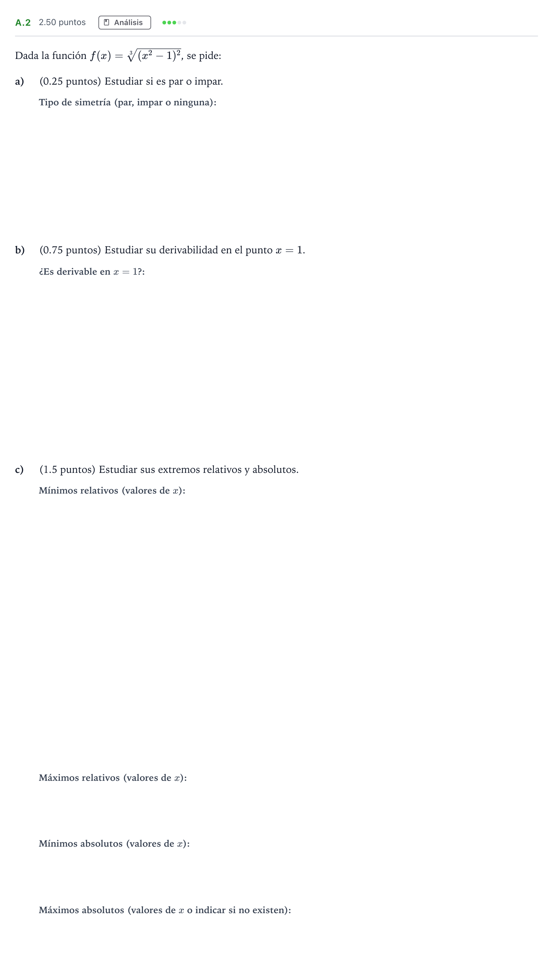 Enunciado: Ejercicio A.2 · Matemáticas II PAU Madrid Ordinaria 2023