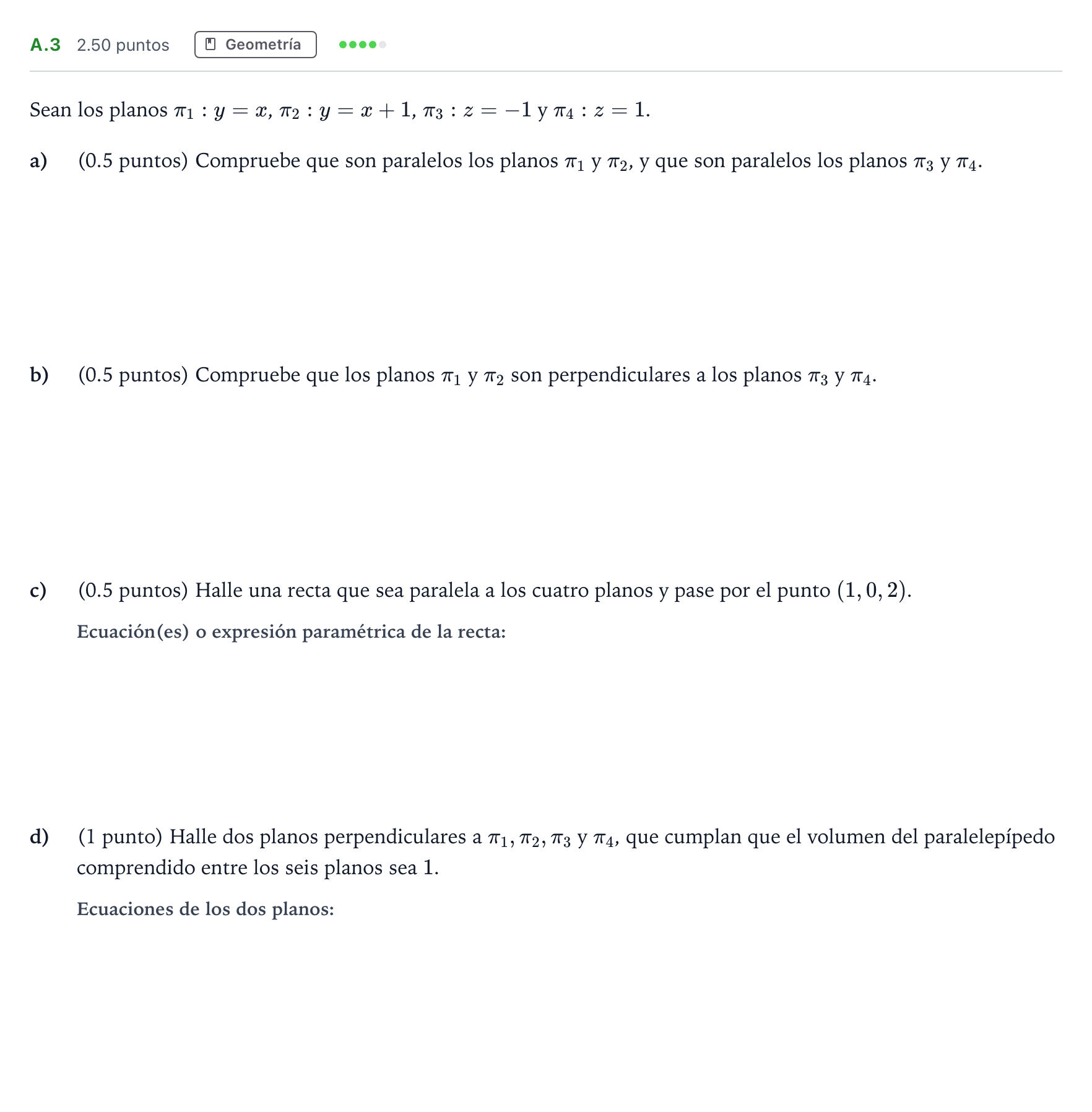Enunciado: Ejercicio A.3 · Matemáticas II PAU Madrid Ordinaria Coincidencias 2023