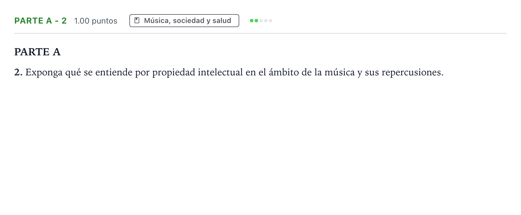 Enunciado: Ejercicio Parte A - 2 · Análisis Musical II PAU Madrid Modelo 2024